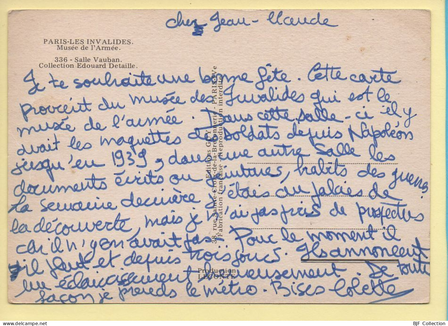 PARIS (07) Musée Des Invalides : Salle Vauban (voir Scan Recto/verso) - District 07