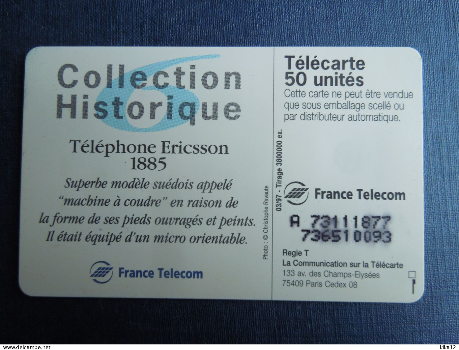 Téléphone Ericsson 1885    Collection Historique    50 U    TC2444 - Sin Clasificación