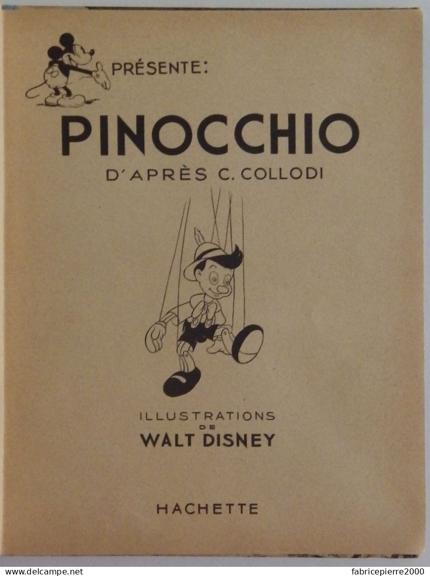 PINOCCHIO Par Walt DISNEY - 1957 TBE - Disney