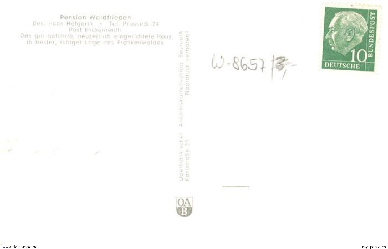 73914987 Enchenreuth Helmbrechts Pension Waldfrieden - Helmbrechts