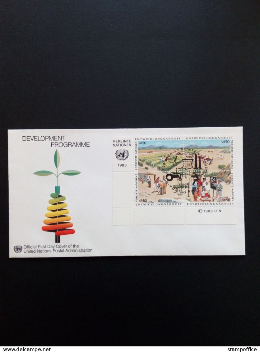 UNO WIEN MI-NR. 56-59 FDC ENTWICKLUNGSPROGRAMM UNDP 1986 - FDC