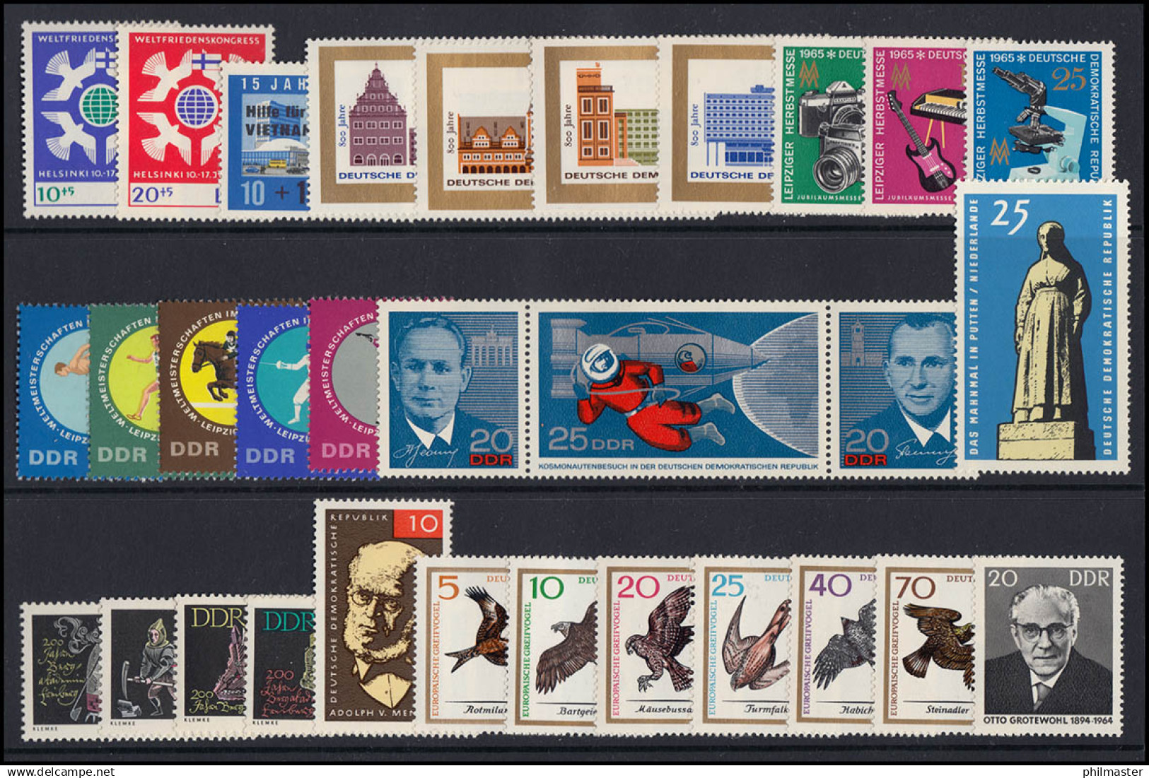 1084-1153 DDR-Jahrgang 1965 Komplett, Postfrisch ** / MNH - Collections Annuelles