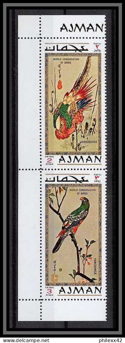 Ajman - 2638a N°809/816 A HOKUSAI Cigogne Crane Stork Oiseaux Birds Peinture Tableaux Paintings ** MNH  - Picotenazas & Aves Zancudas