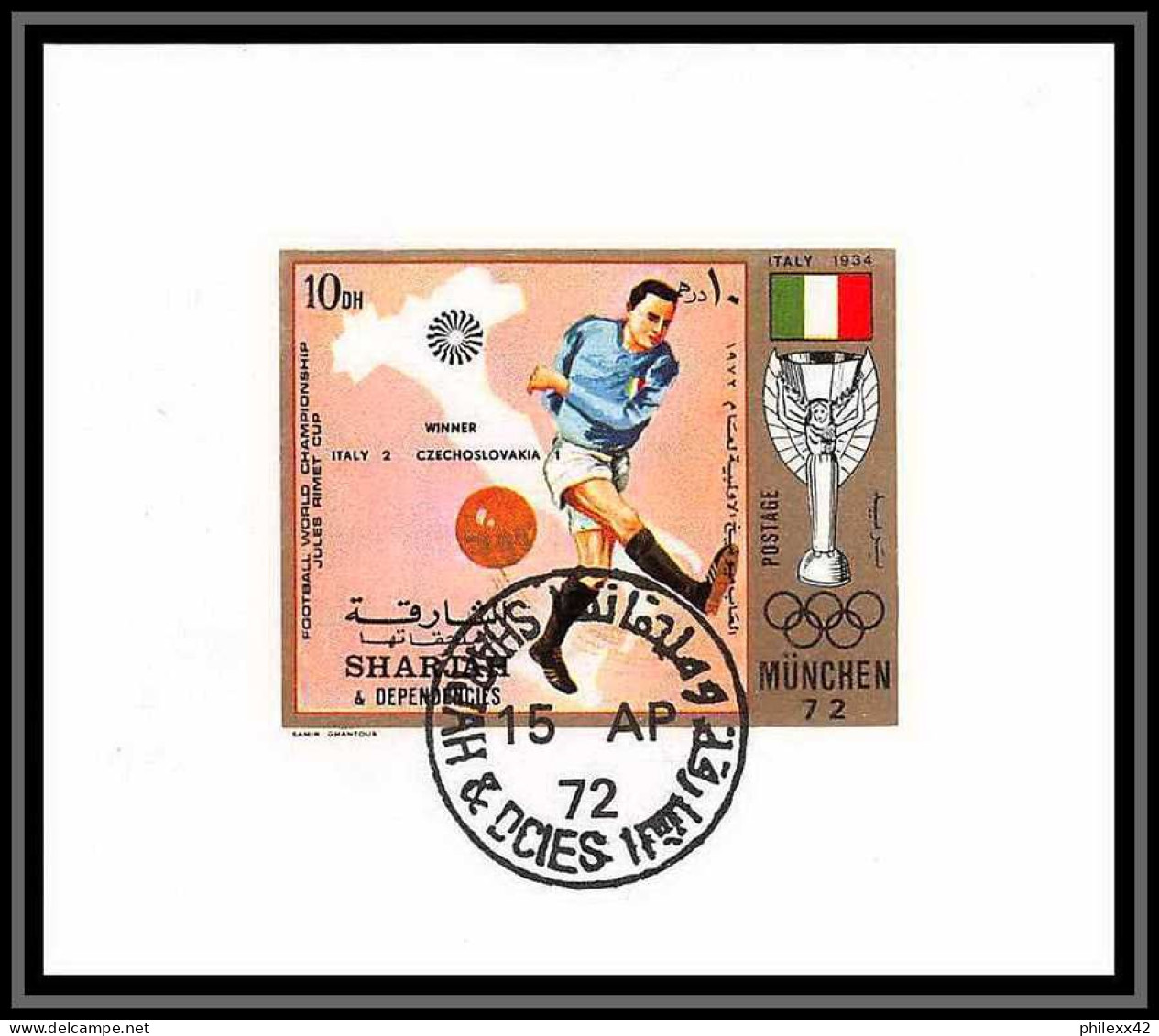 Sharjah - 2028/ N°1142/1151 Football soccer jules riney world cup munchen 1972 deluxe blocs used 