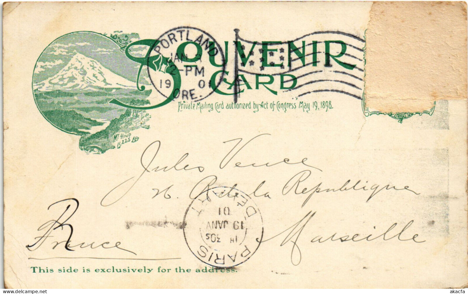 PC US, OR, WILLAMETTE FALLS, MT. HOOD, Vintage Postcard (b54622) - Autres & Non Classés
