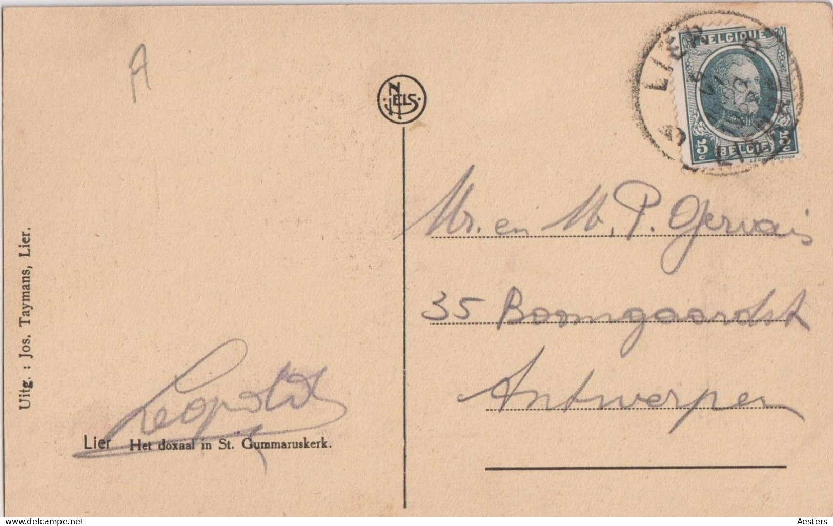 Lier 1927; Het Doxaal In De Sint Gummaruskerk - Gelopen. (Jos. Taymans - Lier) - Lier