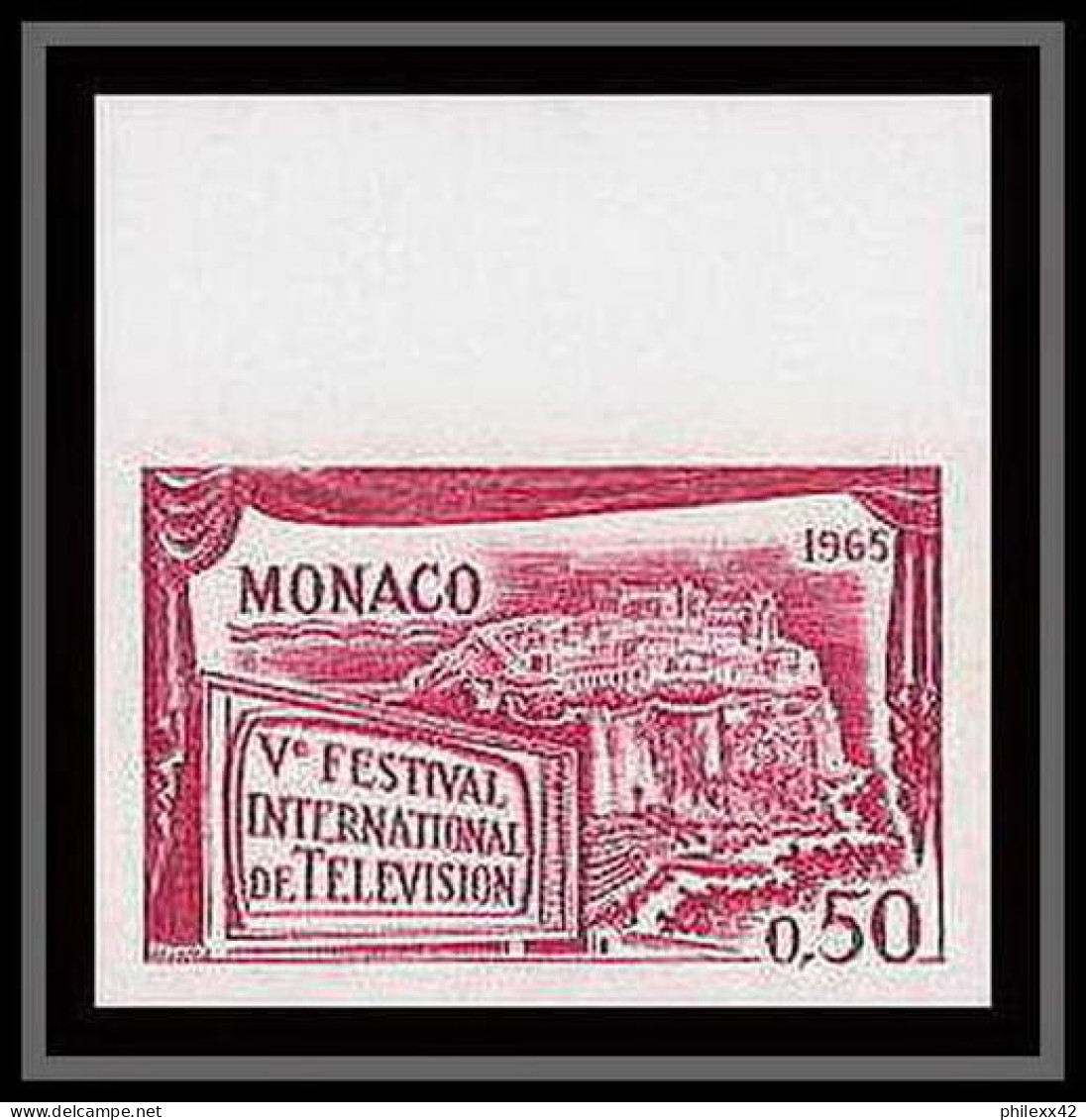 90211b Monaco N°659 Television Tv Telecom 1965 Essai Proof Non Dentelé Imperf ** MNH 2 Couleurs Multicolore - Ongebruikt