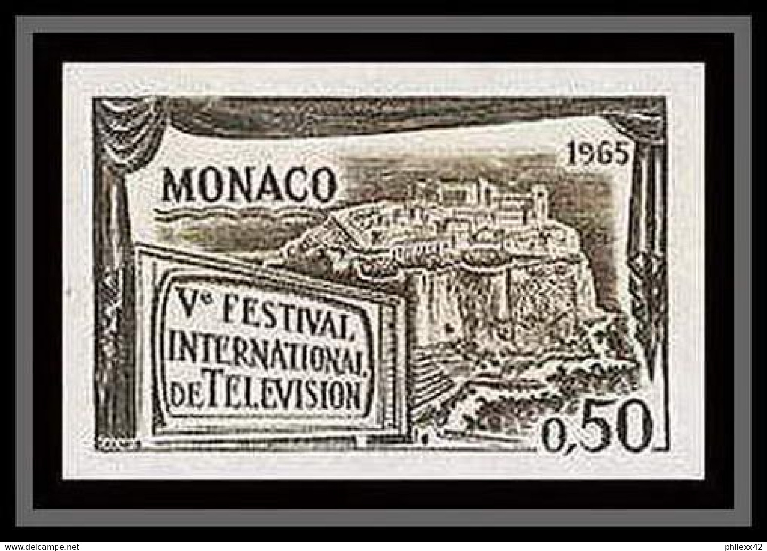 90211b Monaco N°659 Television Tv Telecom 1965 Essai Proof Non Dentelé Imperf ** MNH 2 Couleurs Multicolore - Ongebruikt