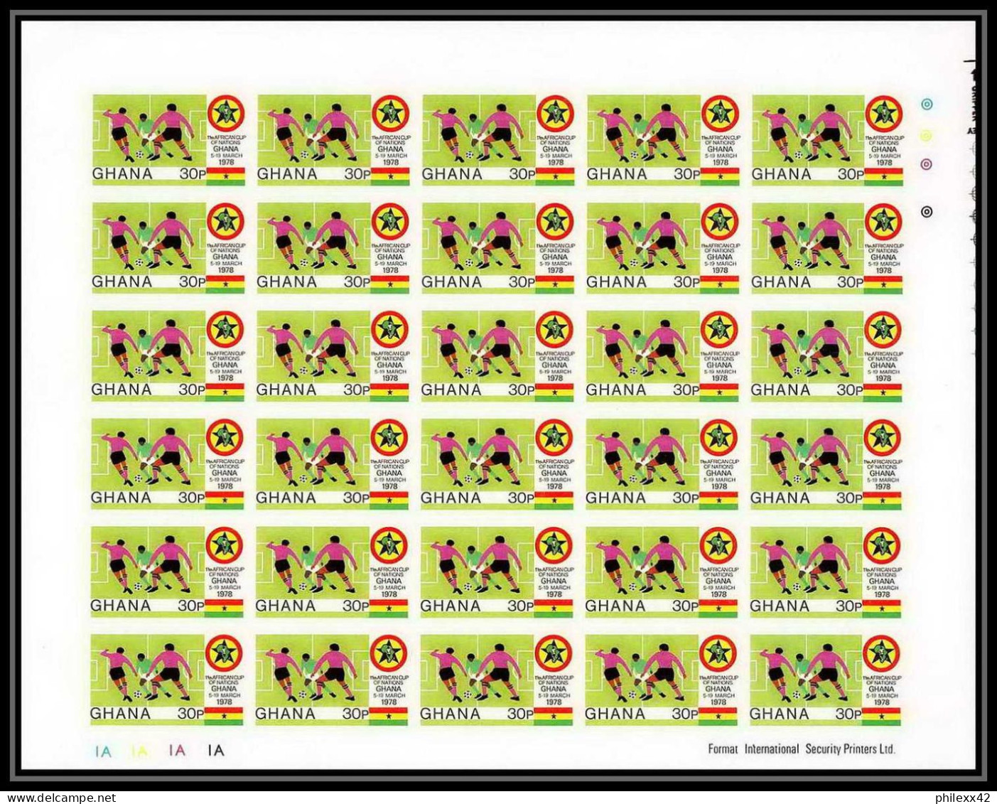 91858 Ghana N° 618/621 African Cup Of Nations Football Soccer 1978 Non Dentelé Imperf ** MNH Feuille Sheet 120 Timbres - Africa Cup Of Nations