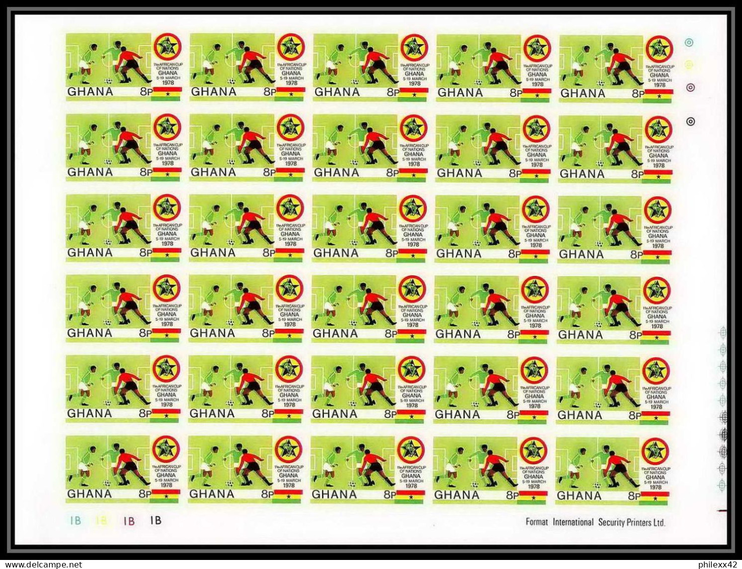 91858 Ghana N° 618/621 African Cup Of Nations Football Soccer 1978 Non Dentelé Imperf ** MNH Feuille Sheet 120 Timbres - Copa Africana De Naciones