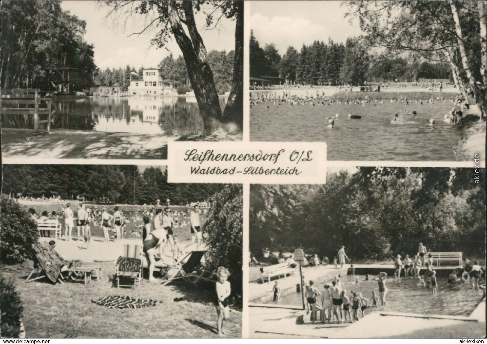 Seifhennersdorf Waldbad Silberteich - Schwimmer, Kinderbecken Badegästen 1968 - Seifhennersdorf