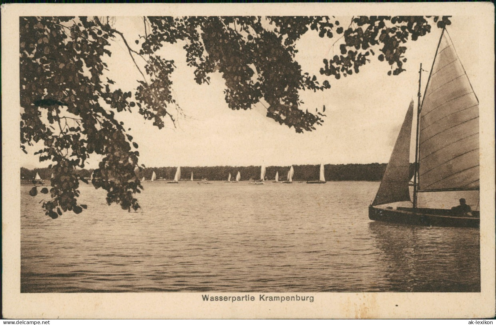 Ansichtskarte Schmöckwitz-Berlin Wasserpartie, Segelboote B. Köpenick 1929 - Schmoeckwitz