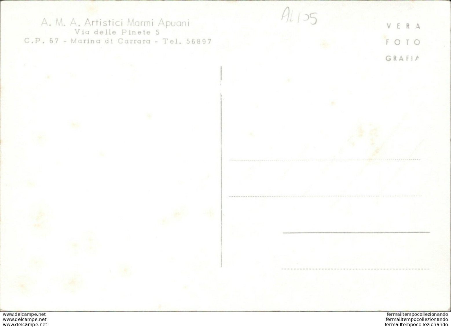 Al105 Cartolina Marina Di Carrara Negozio Ama Artisti Marmi Apuani - Massa