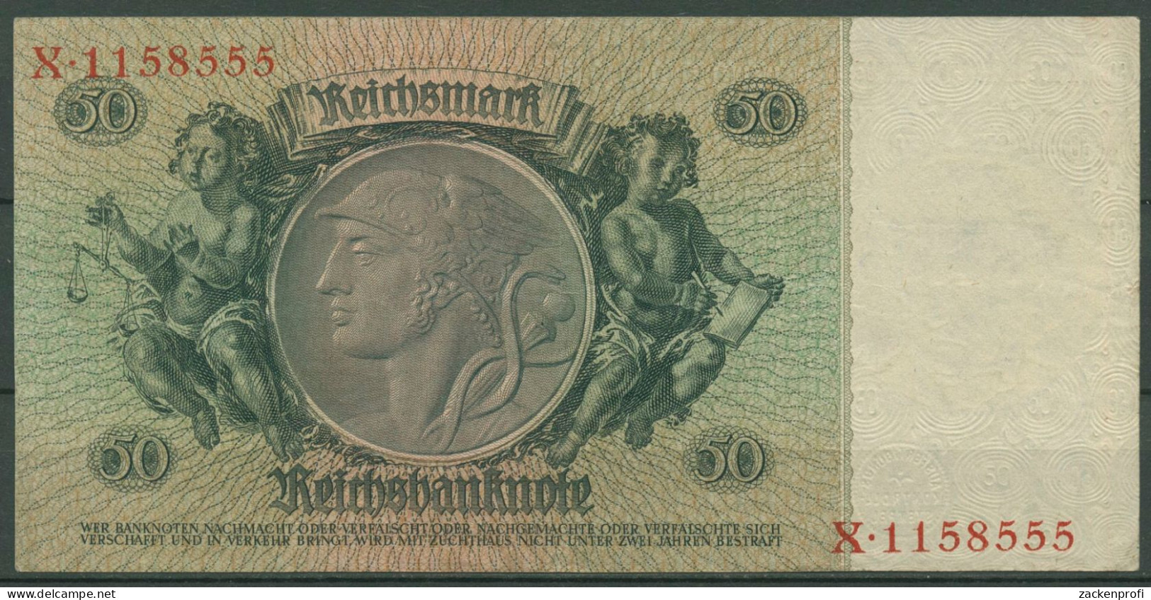 Dt. Reich 50 Reichsmark 1933 Serie I/X, Ro 175 A Gebraucht (K1007) - 50 Reichsmark
