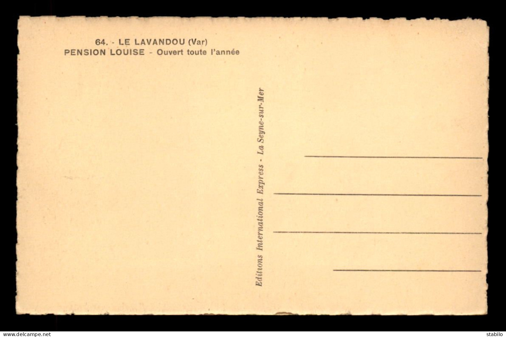 83 - LE LAVANDOU - PENSION LOUISE - Le Lavandou