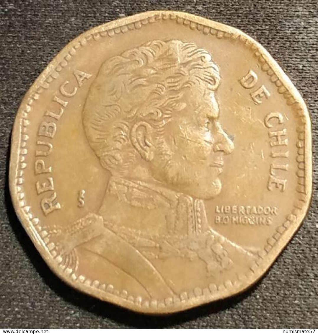 CHILI - CHILE - 50 PESOS 1987 - Bernardo O'Higgins Riquelme - KM 219.1 - ( Bronze-aluminium ) - Chili