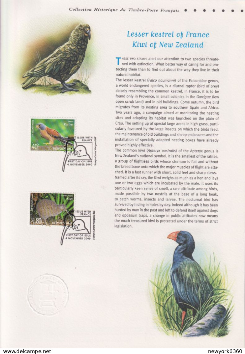 2000 FRANCE Document De La Poste Oiseaux Menacés  N° 3360 3361 - Documents Of Postal Services