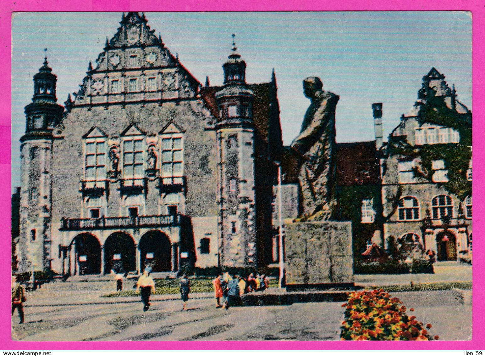 294443 / Poland - POZNAN - Monument To Adam Mickiewicz Sculptur Bazyli Wojtowicz PC 1963 USED 60 Koga Statek Fryzyjski - Lettres & Documents