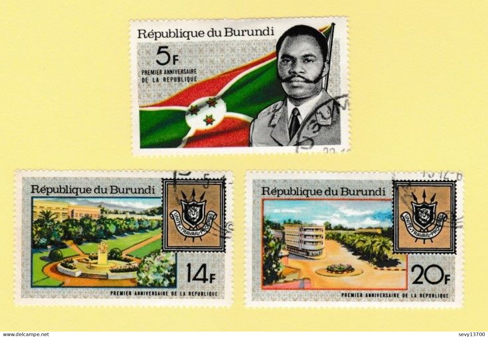 Burundi Lot 9 Timbres Le Prince Louis Rwagasore Et Le Premier Anniversaire De La République (neufs Mais Oblitérés) - Sonstige & Ohne Zuordnung