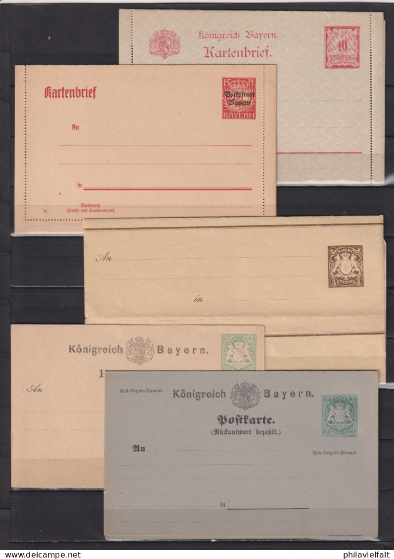 Bayern Partie 27 Ganzsachen Aus P 4I Bis DPB 7 ** - Postal  Stationery