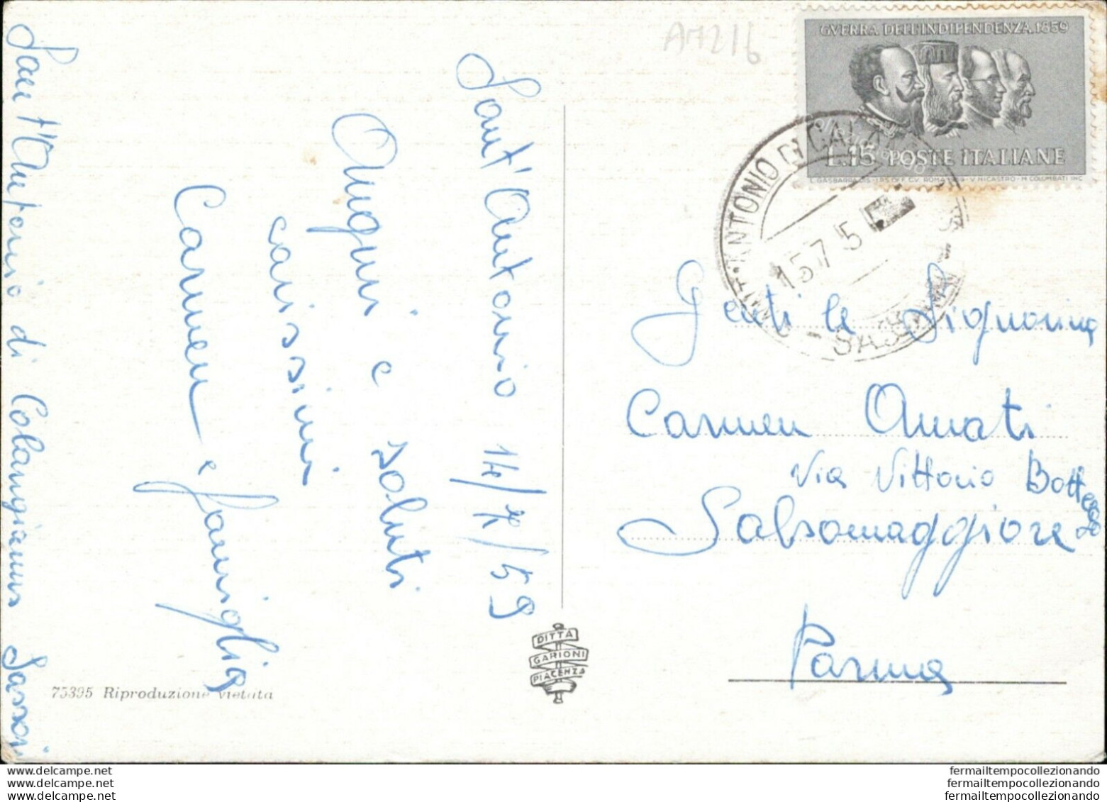Am216 Cartolina Saluti Da S.antonio  Gallura Provincia Di Sassari - Sassari