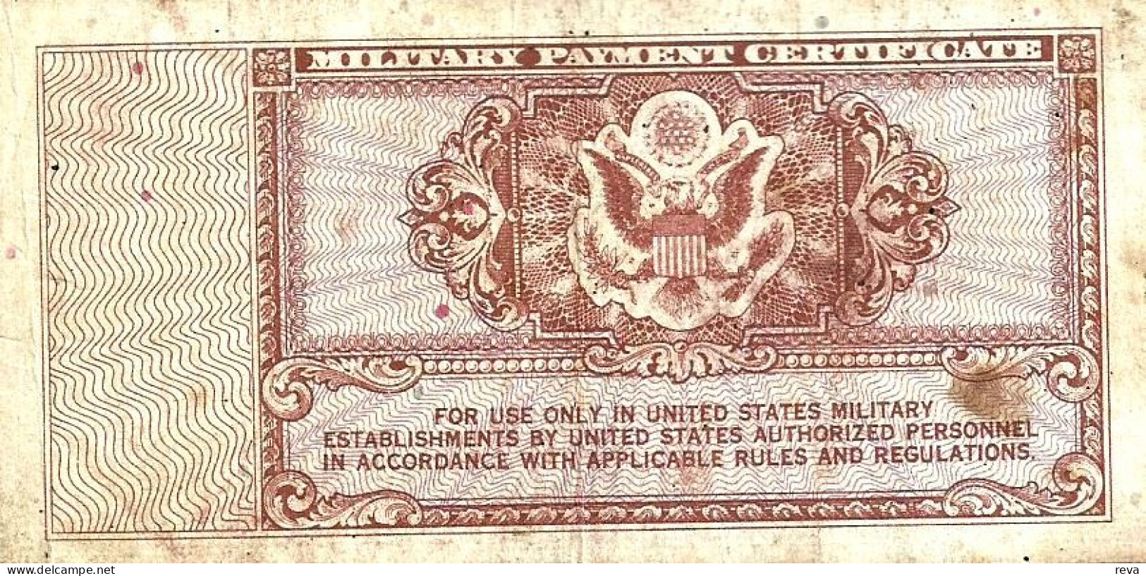 USA UNITED STATES 5 CENTS MILITARY CERTIFICATE BLUE MOTIF SERIES 472 VF ND(1948-51) PM? READ DESCRIPTION CAREFULLY !! - 1948-1951 - Series 472