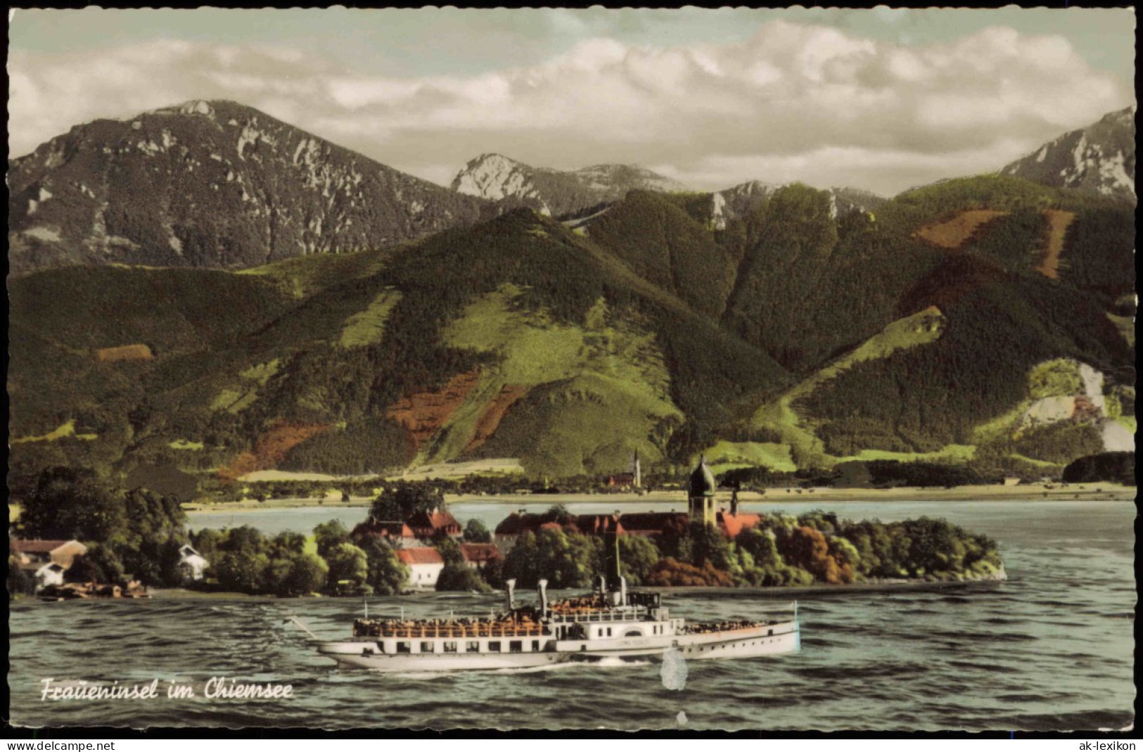 Ansichtskarte Chiemsee Fraueninsel - Chiemsee Mit Fahrgastschiff 1960 - Chiemgauer Alpen