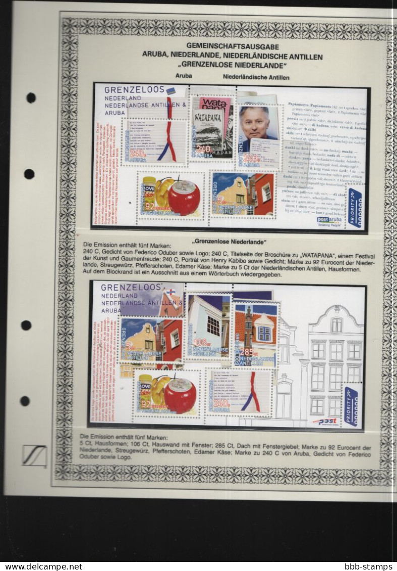 Twin Issue Mnh/** (stamps Only)  2009 Aruba Antilles Netherlands No Frontier - Emissions Communes