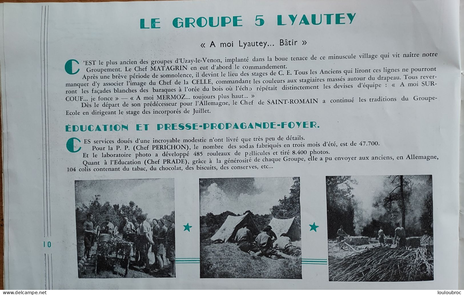 RARE CHANTIERS DE LA JEUNESSE GROUPEMENT N°32 LIVRET DE 16 PAGES FORMAT 25 X 16 CM