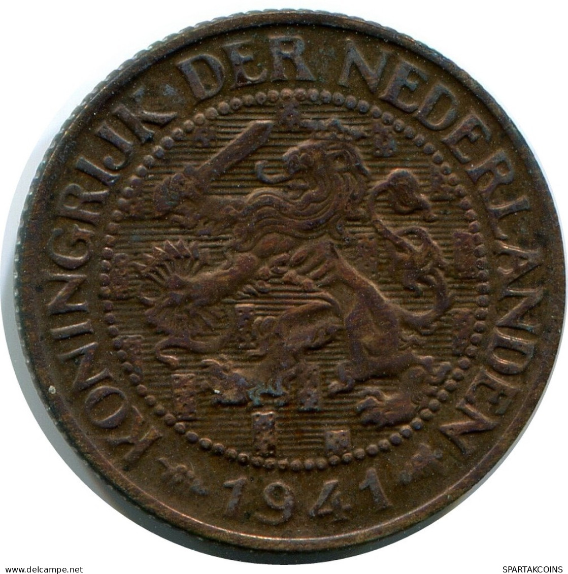 1 CENT 1941 INÉERLANDAIS NETHERLANDS Pièce #AR958.F.A - 1 Cent