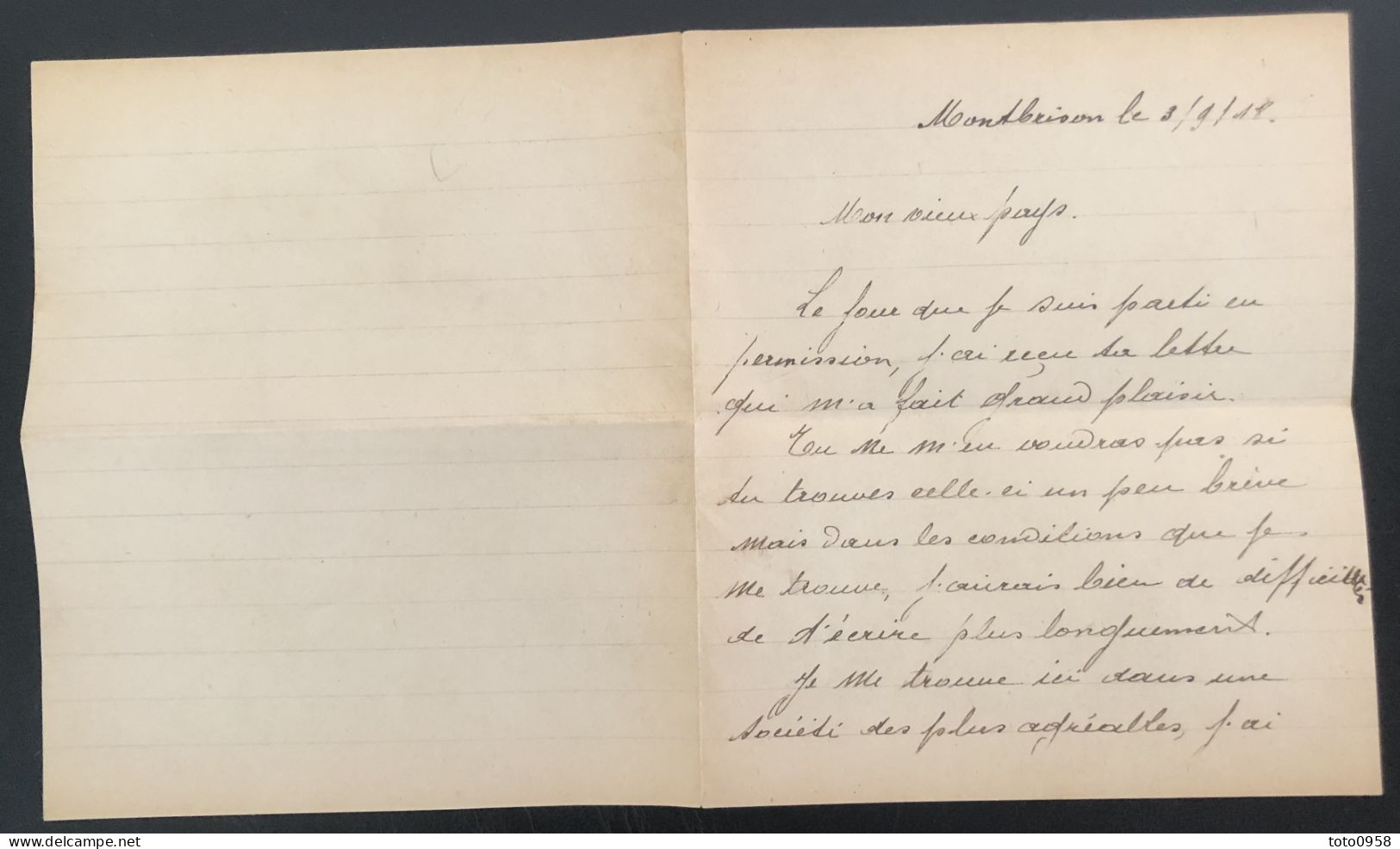 France 1918 - Poste Militaire Avec Correspondance WWI De Montbrison (Loire) Vers Le Havre (57) - Cartas & Documentos