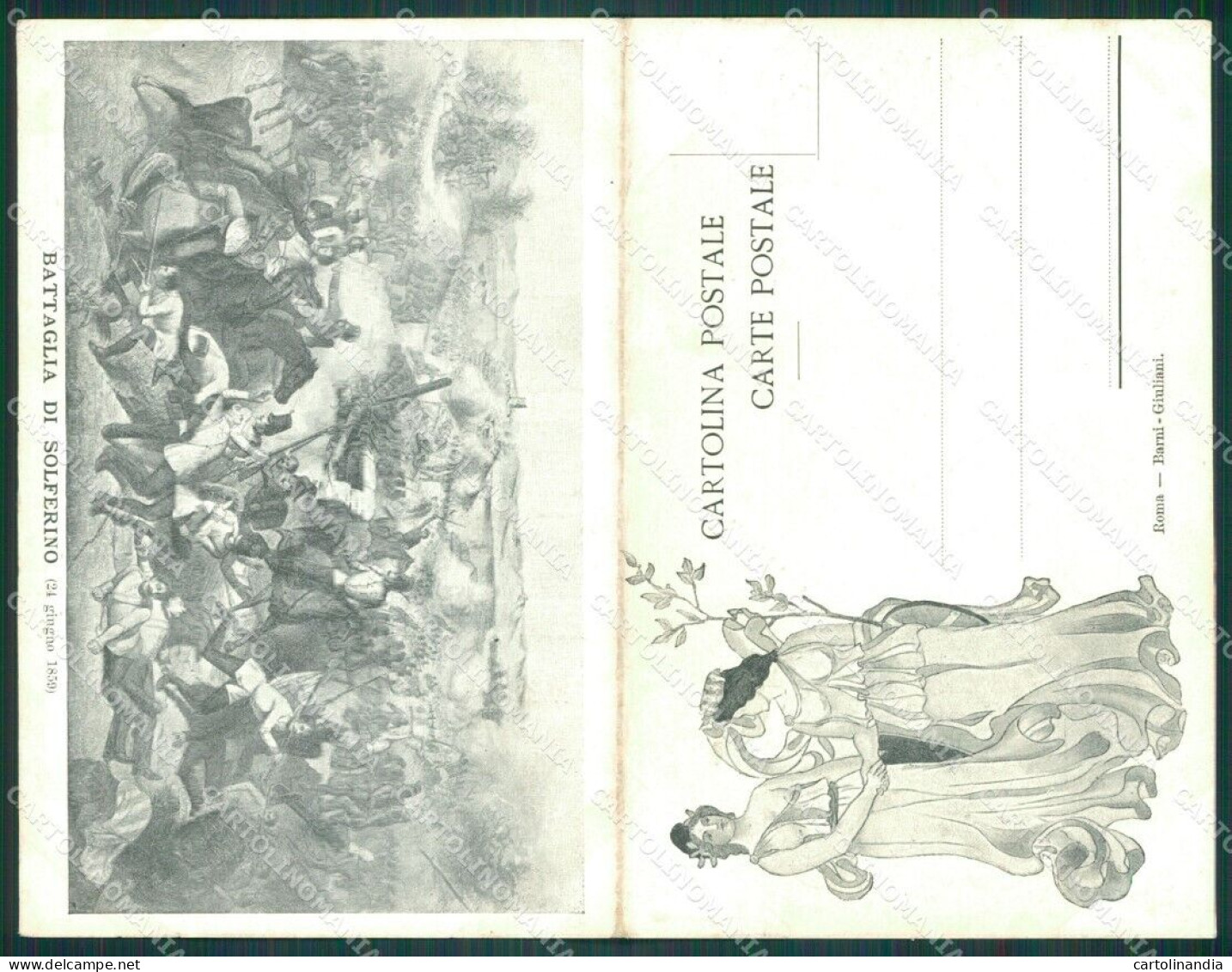 Mantova Solferino Battaglia Di Commemorativa Doppia Cartolina XB3976 - Mantova