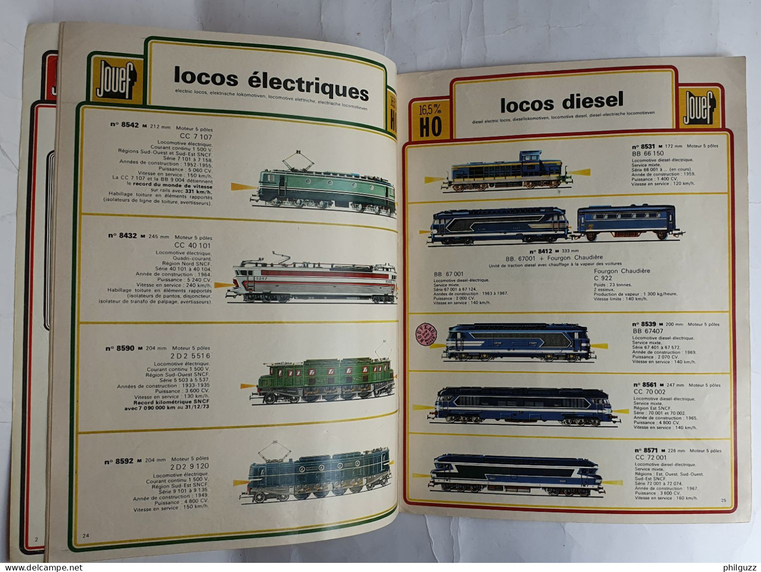 CATALOGUE JOUEF TRAINS HO ET CIRCUITS ROUTIER 1974 - Frans