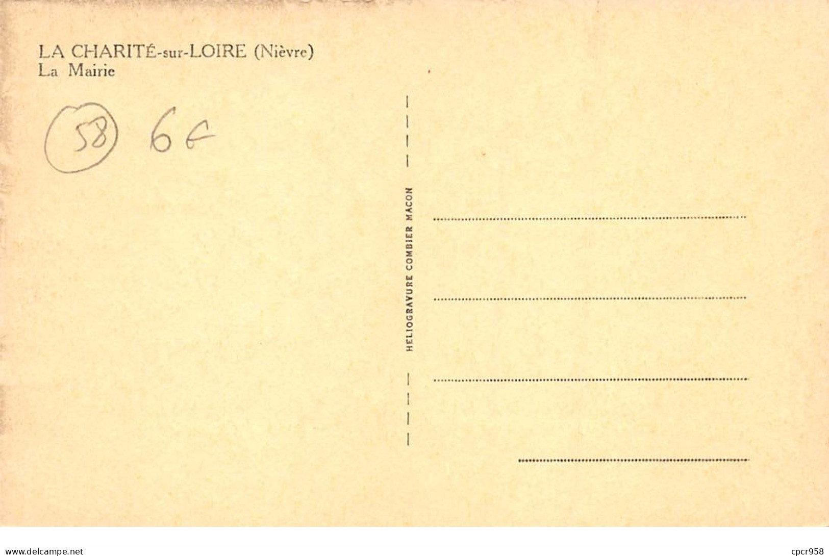 58 .n° 108601 . La Charite Sur Loire . La Mairie .vue Generale . - La Charité Sur Loire