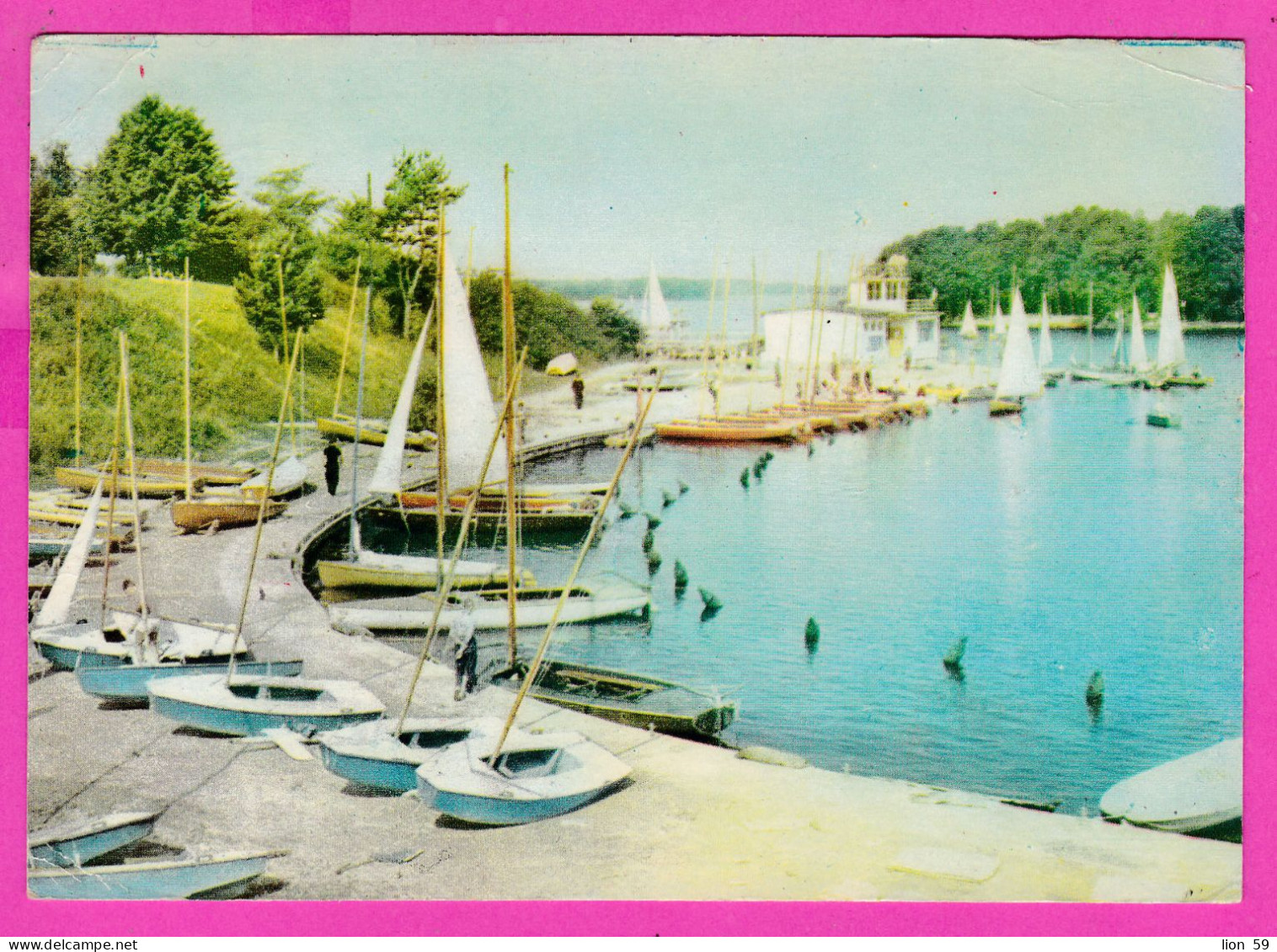 294473 / Poland - Giżycko - Landing-stage For Yachts Boat Sailing PC Lotnicza 1961 USED 1.55 Zl. Opole Ship Boat City - Storia Postale