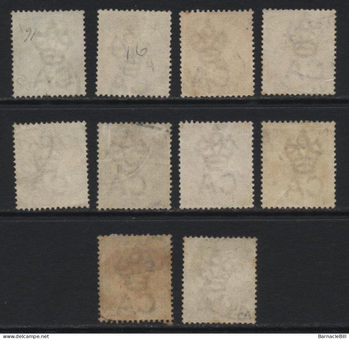 Jamaica (B03). 1883 Definitives Set Except For 5s.. Watermark Crown CA. Used. Hinged. - Jamaïque (...-1961)