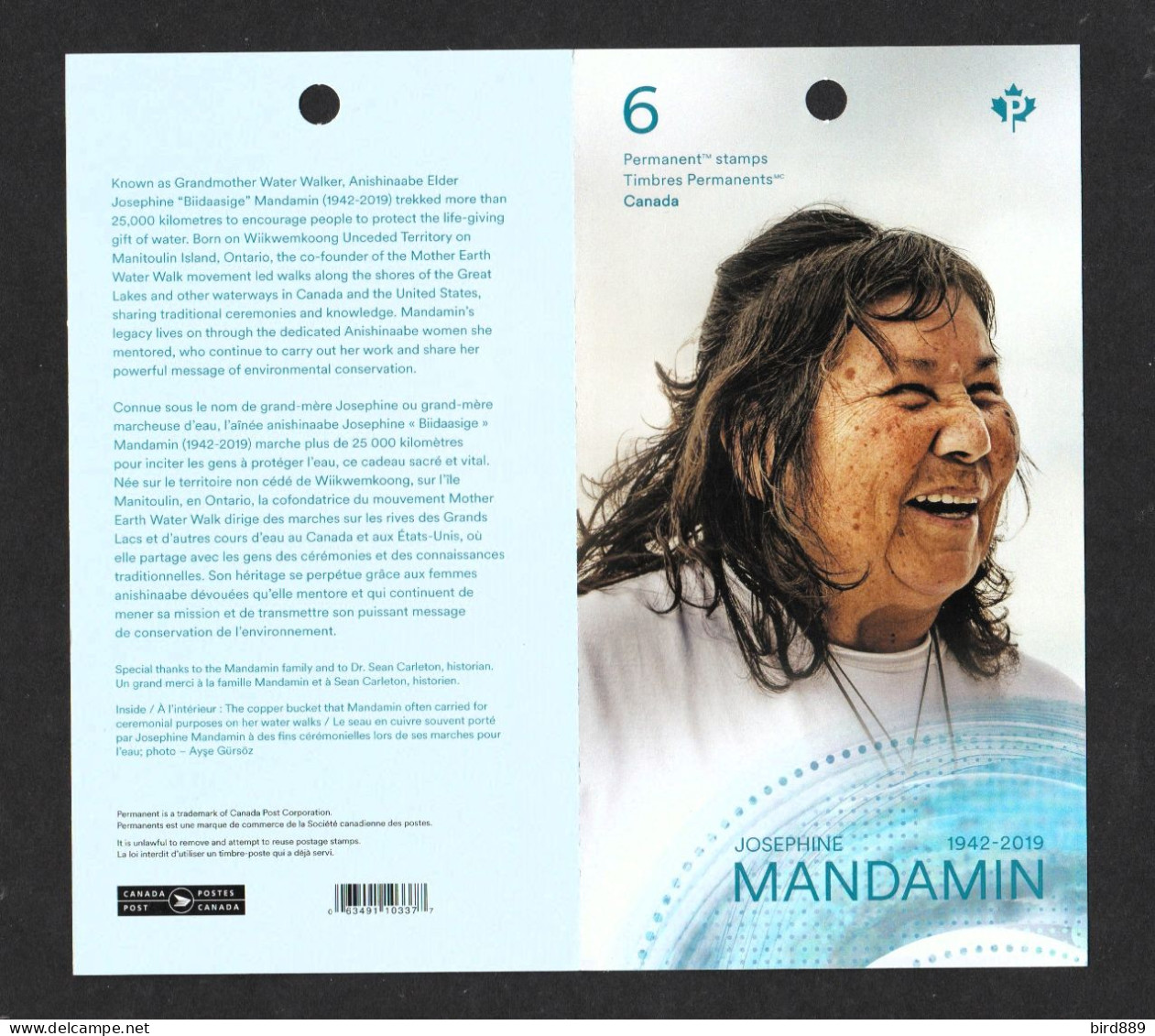 2023 Canada Indigenous Leaders People Photography Josephine Mandamin Full Booklet Of 6 MNH - Cuadernillos Completos