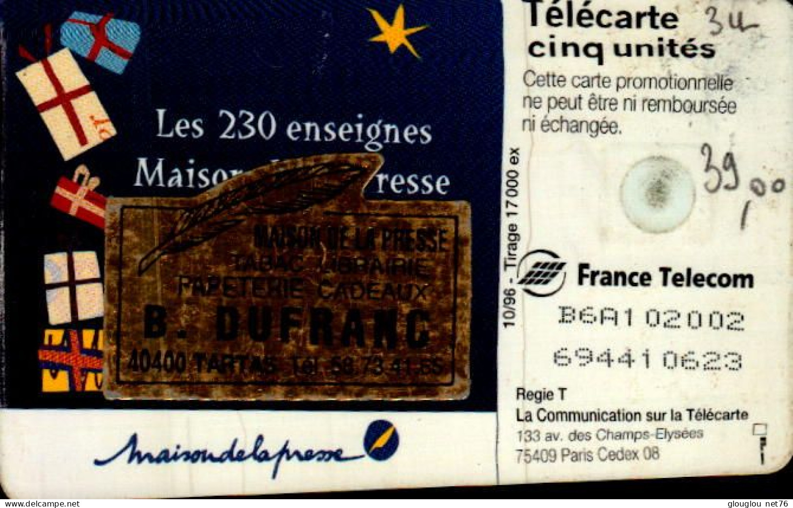 TELECARTE CINQ... CADEAU DE ROIS - 5 Eenheden