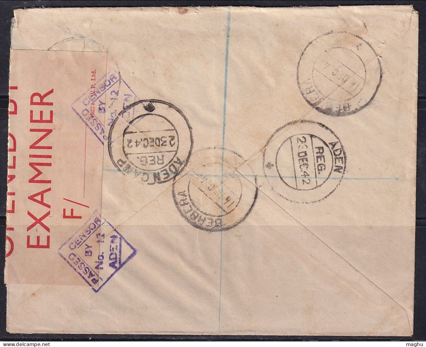 Somaliland, KGVI Series 1942 Used Censor Cover, Sheep Farm Animal, - Somaliland (Protettorato ...-1959)