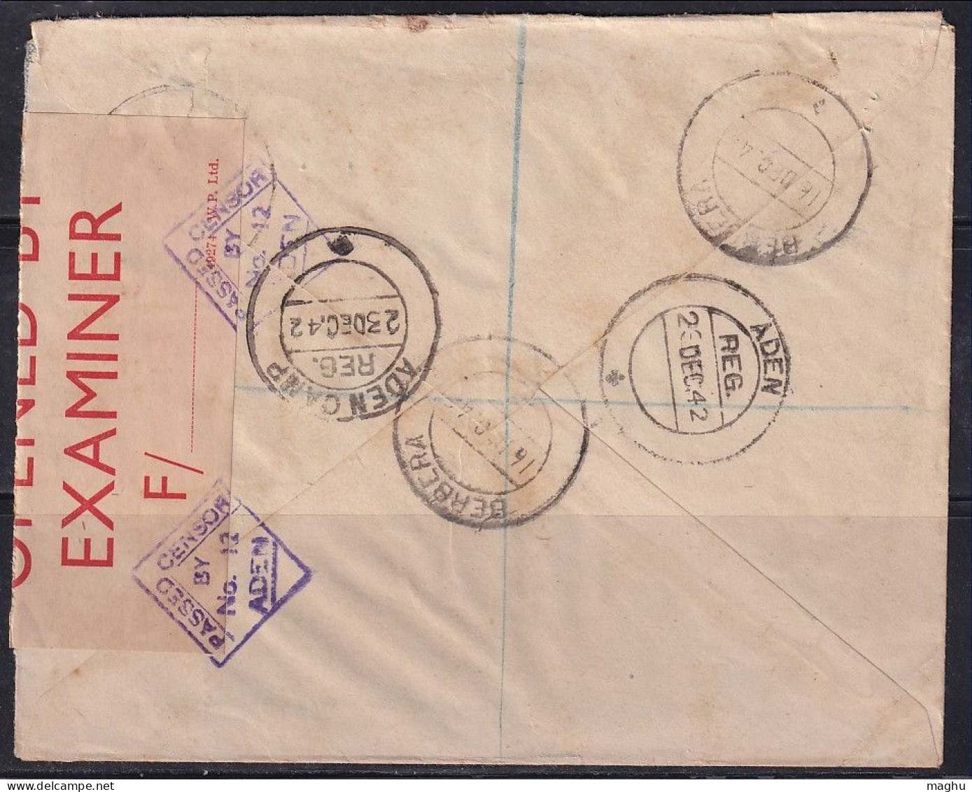 Somaliland, KGVI Series 1942 Used Censor Cover, Sheep Farm Animal, - Somalilandia (Protectorado ...-1959)