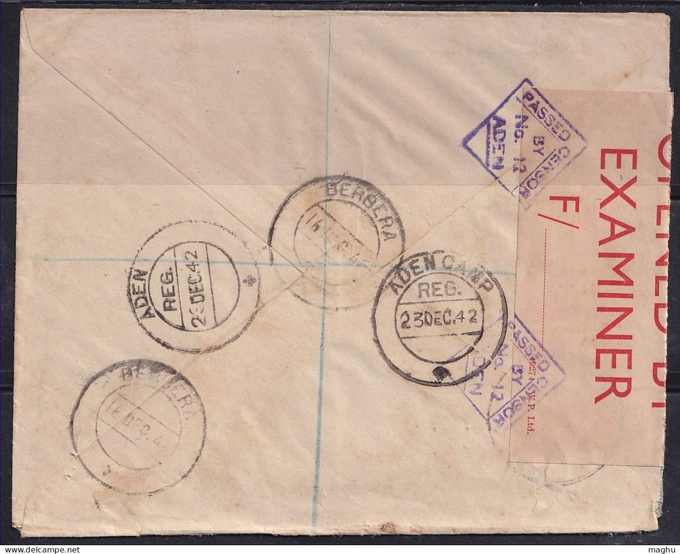 Somaliland, KGVI Series 1942 Used Censor Cover, Sheep Farm Animal, - Somaliland (Protectoraat ...-1959)