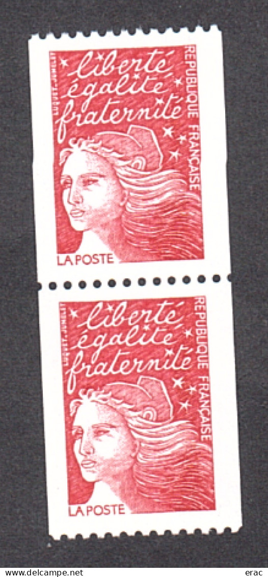 France - 3 N° Rouge Tenant à 2 N° Rouge (tous Différents) - Roulette N° 3084  - Neuf ** - Marianne De Luquet - 1997 - Unused Stamps