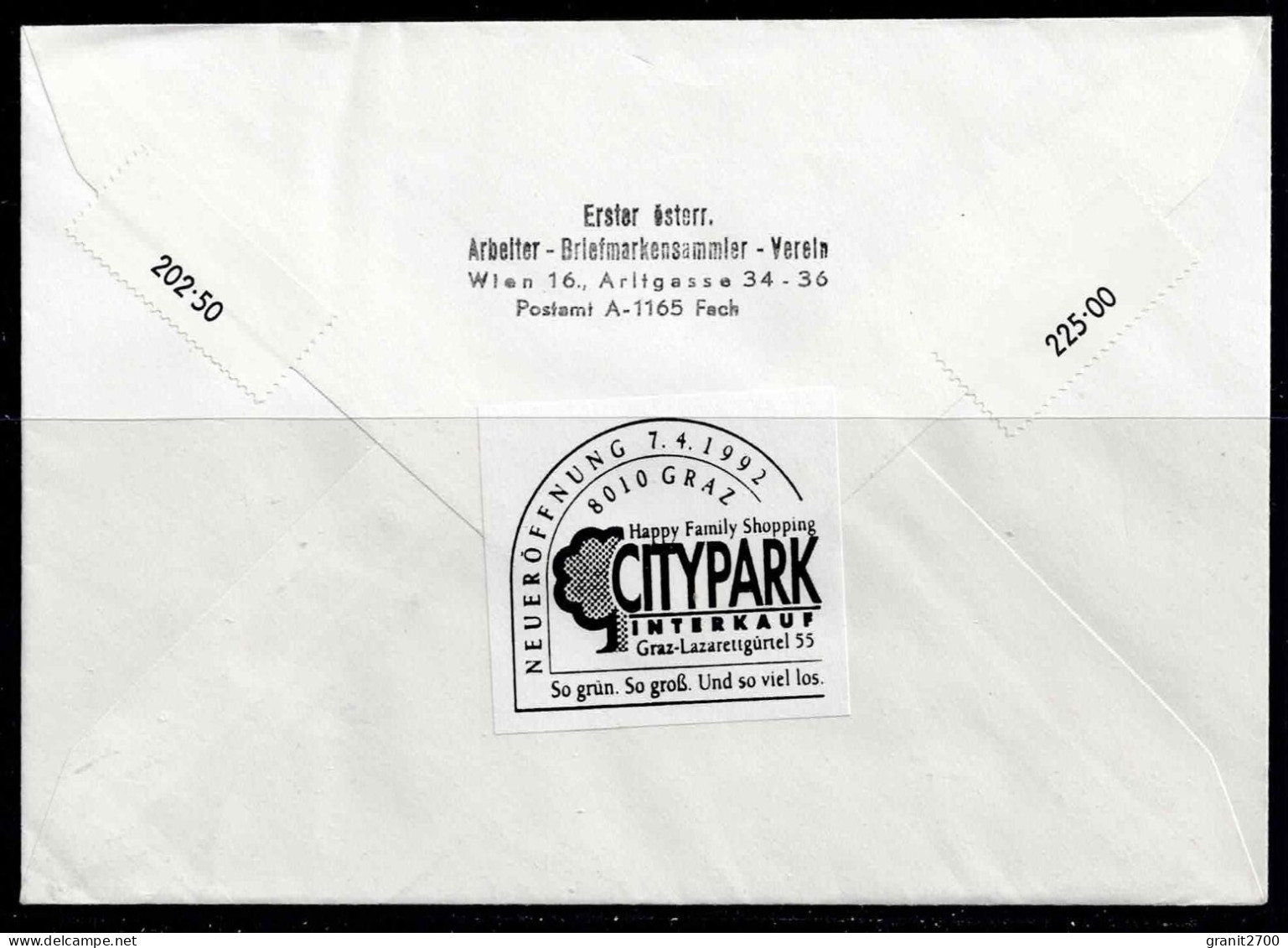 Brief Mit Stempel Neueröffnung Citypark 8010 Graz Vom 7.4.1992 - Brieven En Documenten