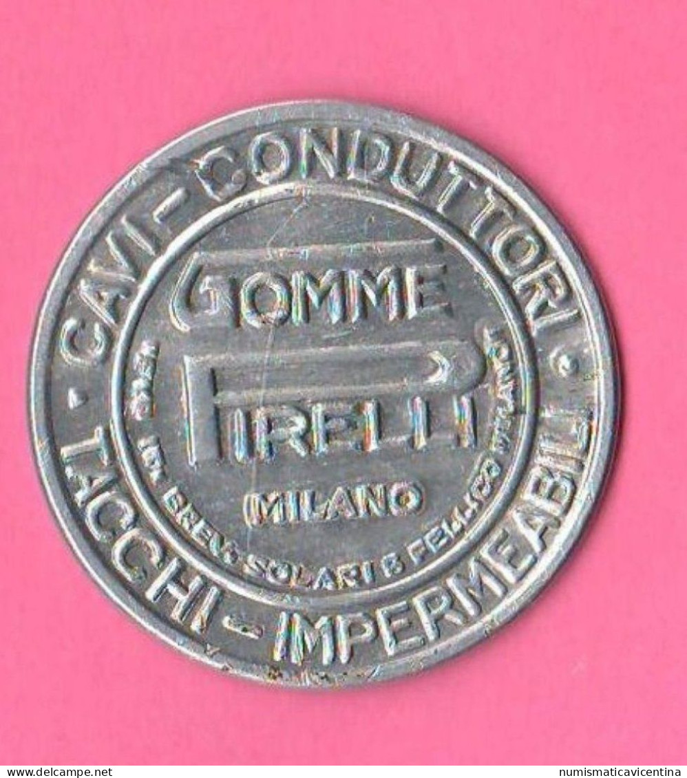 PIRELLI 10 Cents 1906 Gomme Pirelli Gettone Con Francobollo 10 Centesimi Rosso Advertising Token - Monetary/Of Necessity