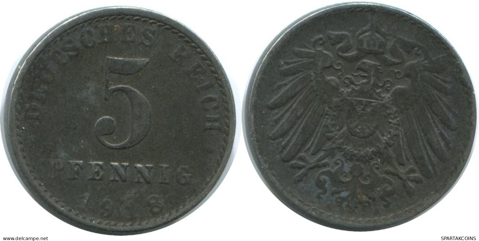 5 PFENNIG 1918 ALEMANIA Moneda GERMANY #AE315.E.A - 5 Rentenpfennig & 5 Reichspfennig