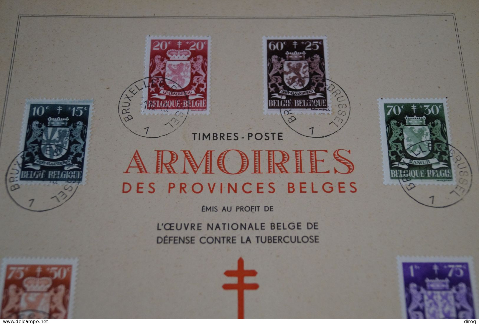 Armoiries Provinces Belges,1945 + 9 Timbres ,grande Feuille ,superbe état De Collection,Mint - ....-1951