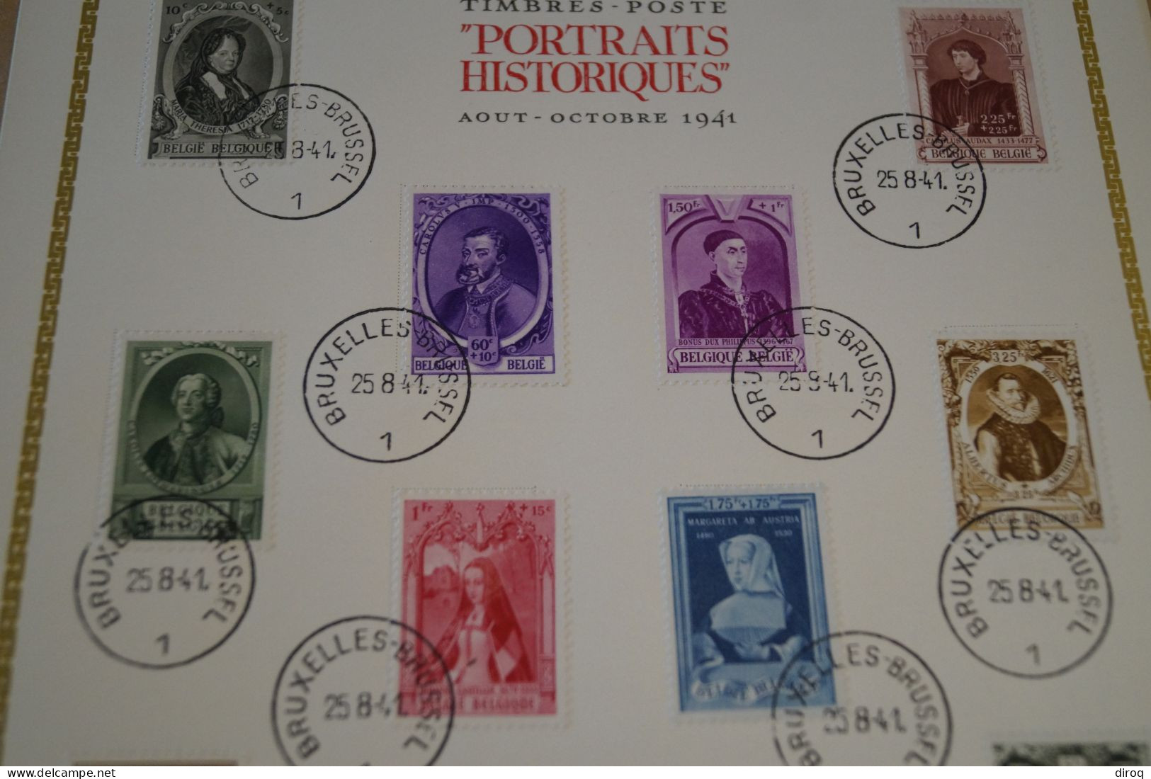 Portraits Historique 1941,1er Jour, N° 7619,grande Feuille ,superbe état De Collection,Mint - ....-1951