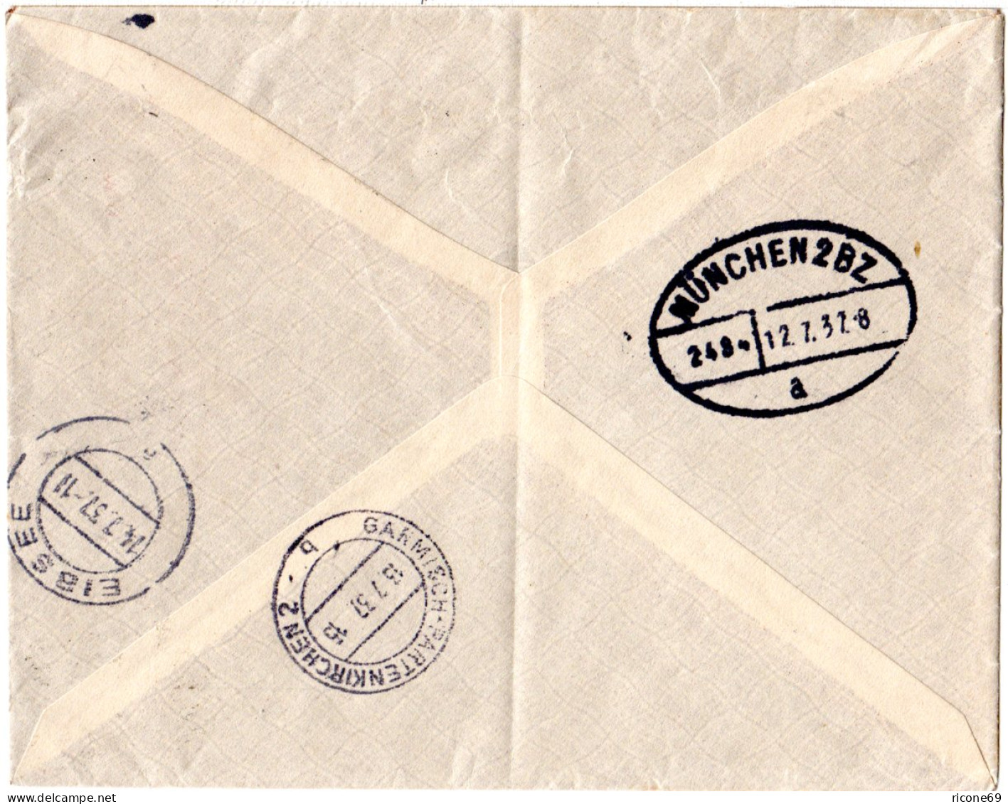 Brasilien 1937, 5000+600 R. Auf Luftpost Einschreiben Drucksache N. Deutschland. - Covers & Documents