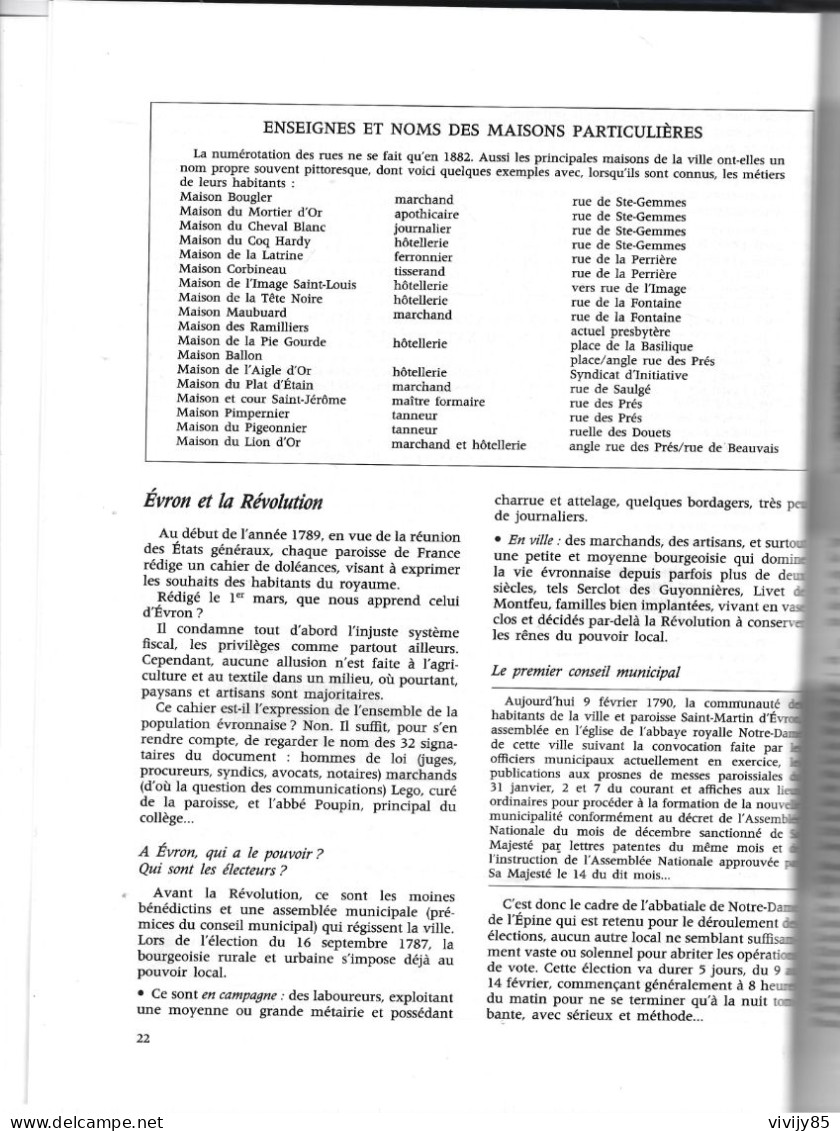 44 - T.Beau Livre Illustré " EVRON D'hier à Aujourd'hui " - 253 Pages - 1991 - Pays De Loire