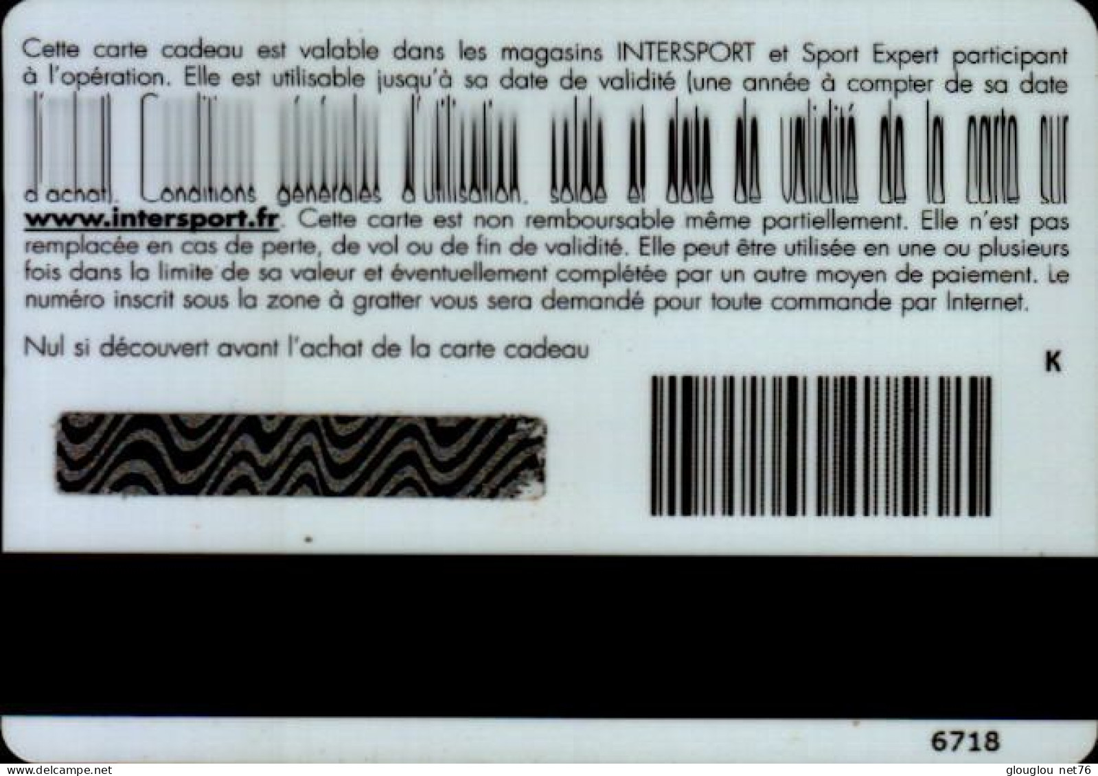 CARTE CADEAU...INTERSPORT....OM - Gift And Loyalty Cards